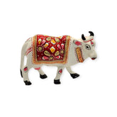 Beautiful Small metal meenakari Kamdhenu Cow - 2 inch set of two pc